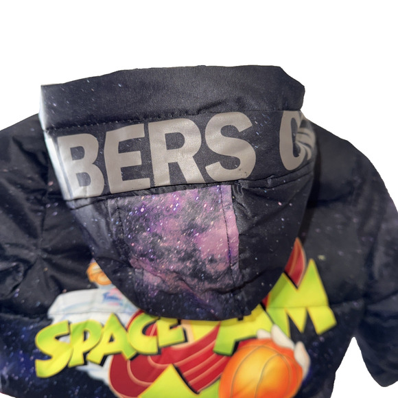 Members Only Black Mini Tune Squad Daffy Duck Puffer Jacket Size 3T - Picture 8 of 14